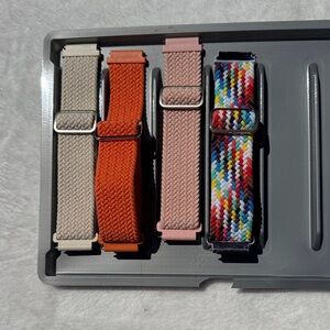 Set of 4 Adjustable braided stretch watch bands 20MM for Samsung smart watch